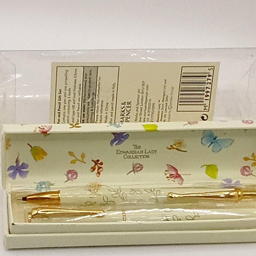 Marks & Spencer PEN PENCIL Gift Set Old Stock Edwardian Lady Collection 2003